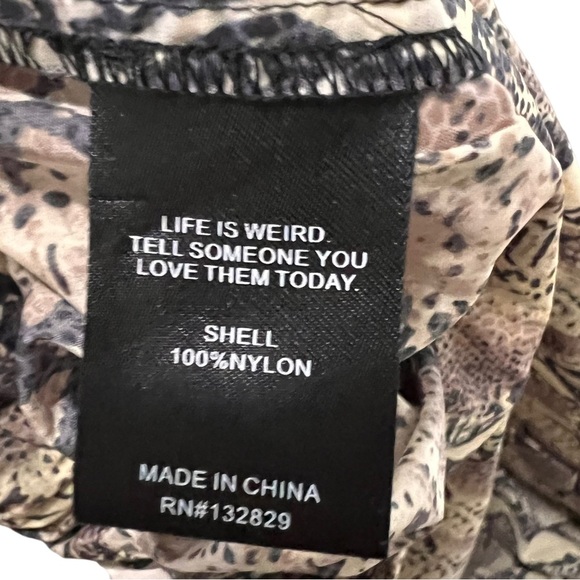 LPA Halden Nylon Pant in Tan Snake Color:Tan Snake Large - Picture 13 of 14